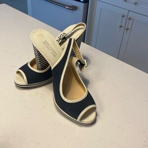 Micheal Kors sling back open toed high heels
